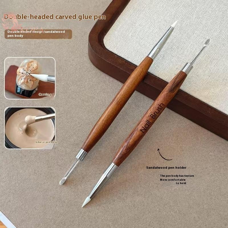 KOPA Gỗ Hai Đầu Móng Tay Nghệ Thuật Bàn Chải Khắc Hoa Tranh Bút Trộn DIY Dụng Cụ Làm Móng Tay Đa Năng VN