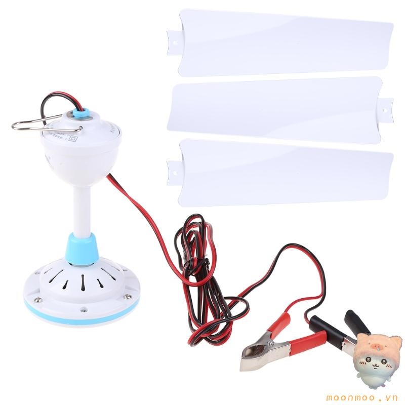 Quạt treo trần Moon Tắt tiếng Quạt làm mát không khí 12V cho giường gia đình Văn phòng Cắm trại ngoài trời