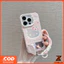 Thích hợp cho OPPO Realme Note 60 Realme Note 50 Note 70 Realme C61 C75 C53 C51 C67 C65 C63 C61 C35 C55 Giá đỡ gương mèo con dễ thương Dây buộc trong suốt Vỏ điện thoại TPU chống sốc