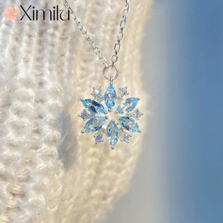 Mặt Dây Chuyền Bông Tuyết Với Topaz Và Aquamarine - Trang Sức Nữ Đẹp Mắt