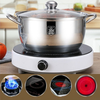 Nồi Inox 304 cao cấp nắp kính, 3 Lớp Đáy Dày，dùng được nhiều loại bếp，18/20/24cm