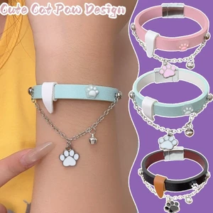 Vòng tay chân mèo Y2K ngọt ngào thoáng mát, hợp kim da unisex điều chỉnh được, phù hợp làm quà tặng cho những người yêu mèo