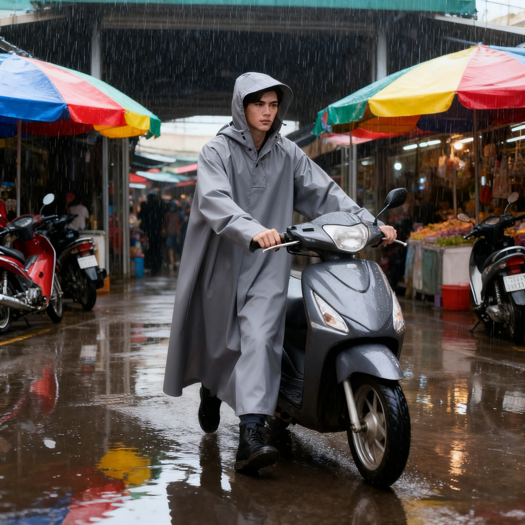 Áo Mưa Xe Máy Cao Cấp Chống Mưa Rất To, Thiết Kế Tách Rời Thoải Mái - Mẫu Dài Toàn Thân Unisex