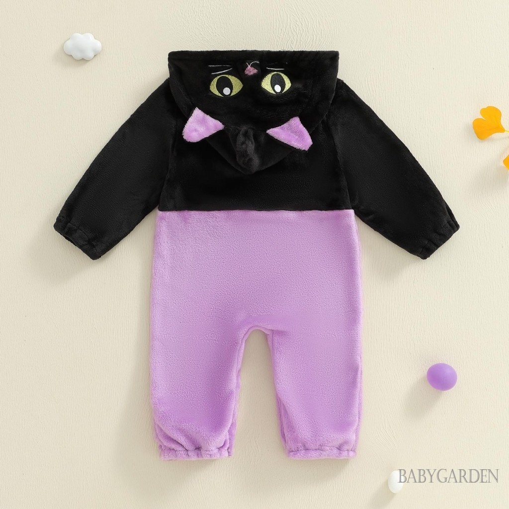 Bé Gái / Bé Trai Áo liền quần Tay Dài Có Mũ Trùm Đầu Mèo Trang Phục Hóa Trang Halloween Quần Áo