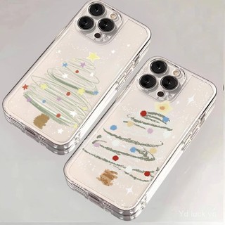 Cây Giáng Sinh Puppy Đơn Giản Dễ Thương Niche Mới Trong Suốt Bảo Vệ Thích Hợp Cho iPhone 17promax 16pro 16 15pro 12 13promax 14pro 11 xr 17pro 15 Ốp Điện Thoại Chống Sốc Chống Trầy Xước
