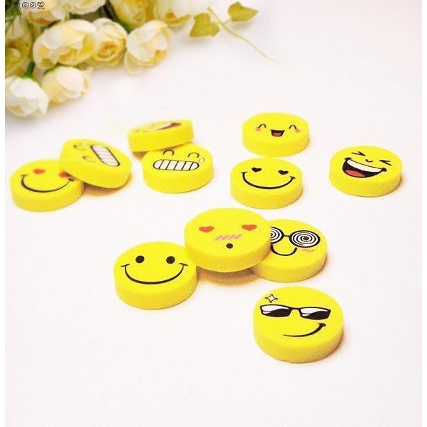 "Gôm tẩy chì hình emoji - Túi 4 viên tiện lợi và dễ thương"