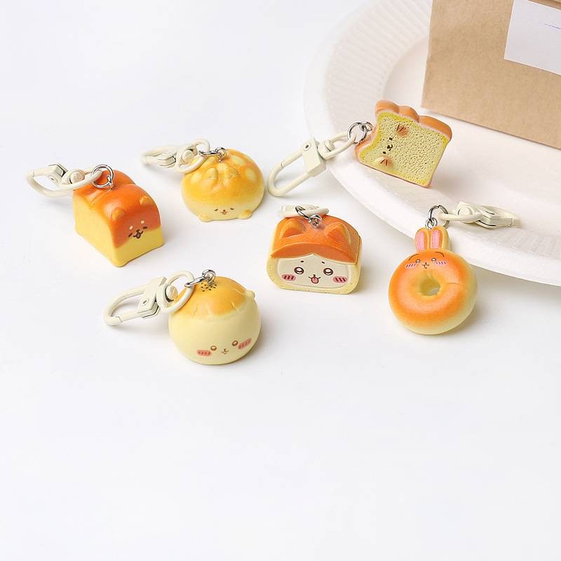 Móc khóa và mặt dây chuyền chủ đề thức ăn Chiikawa - Trang sức độc đáo cho túi xách và phụ kiện