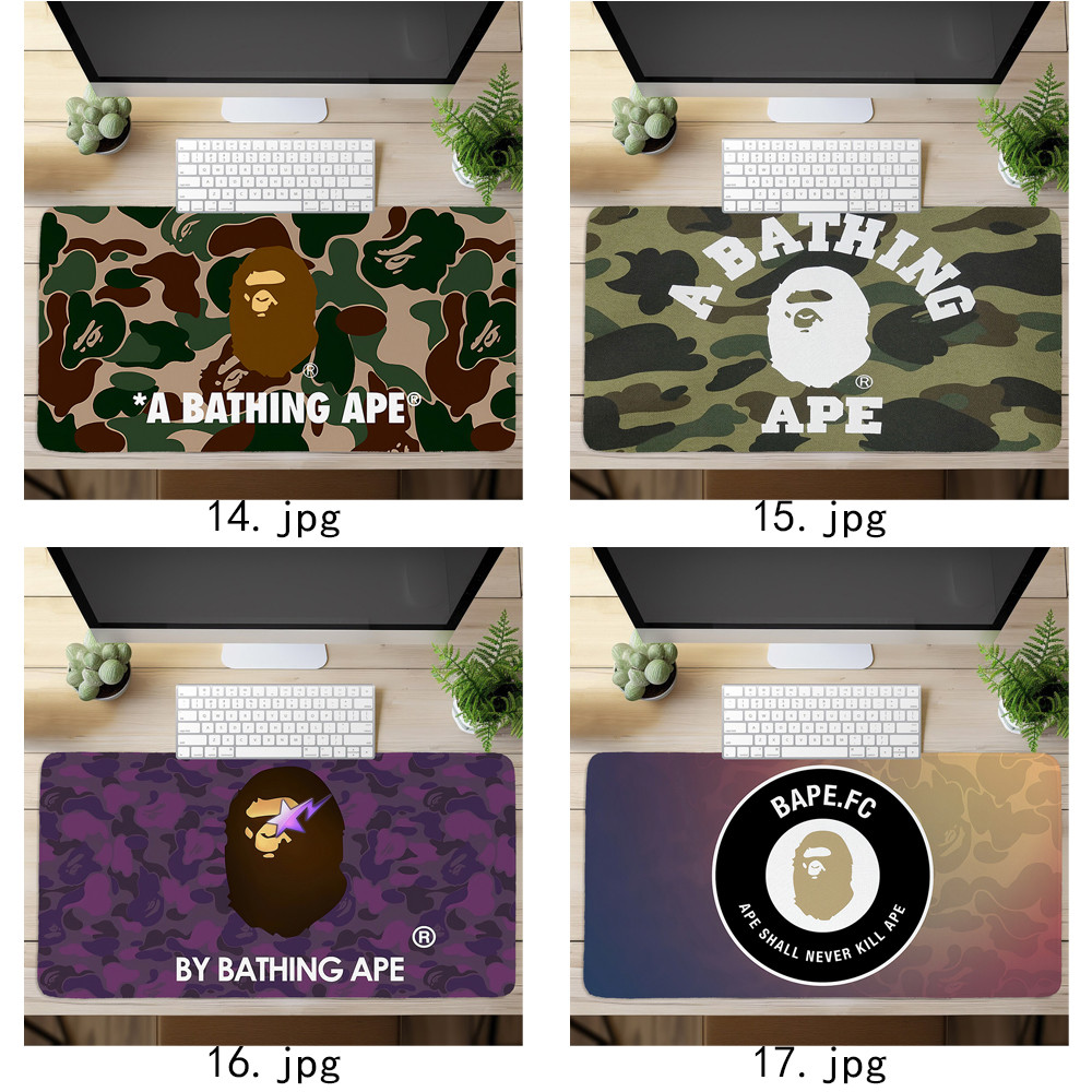 Bape Ape Logo Miếng Lót Chuột In Nghệ Thuật Bàn Phím Máy Tính Bàn Phím Bàn (60x30cm / 80x40cm)