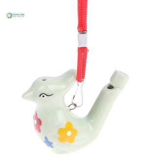 [Giấc mơ] 1 Cái Còi chim nước bằng gốm vẽ màu có dây buộc Âm nhạc thời gian đi tắm cho trẻ em Học tập sớm Giáo dục mới