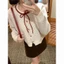 Áo khoác Cardigan len chấm bi phối nơ phong cách tiểu thư hàng QCCC XIMIMI SP386