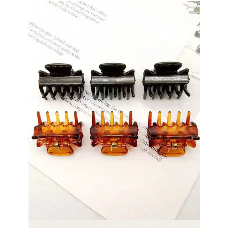 12 Chiếc 3CM Nữ Kích Thước Nhỏ Đơn Giản Nổ Kẹp Tóc Hình Vuông Phù Hợp Với Màu Nâu Đen Mini Phụ Kiện Tóc Để Mặc Hàng Ngày Móng Vuốt Tóc Kẹp Tóc Kẹp Hàm Tóc Kẹp Tóc Kẹp Tóc