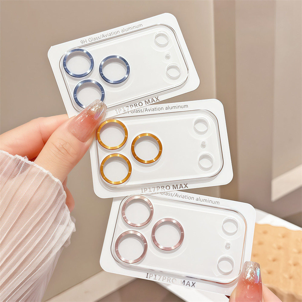 Phim bảo vệ ống kính máy ảnh trong suốt họa tiết CD tích hợp cho iPhone 17 16 15 13 14 Pro Max Air 15 16 plus Phim bảo vệ màn hình ống kính cho ống kính máy khoan flash