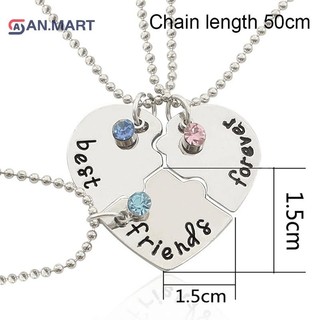 Bigdealssuper 3 Cái / bộ Trái Tim Chia Mặt Dây Chuyền Vòng Cổ Người Bạn Thân Nhất Bff Tình Bạn Cặp Đôi Vòng Cổ Trang Sức Thời Trang Siêu