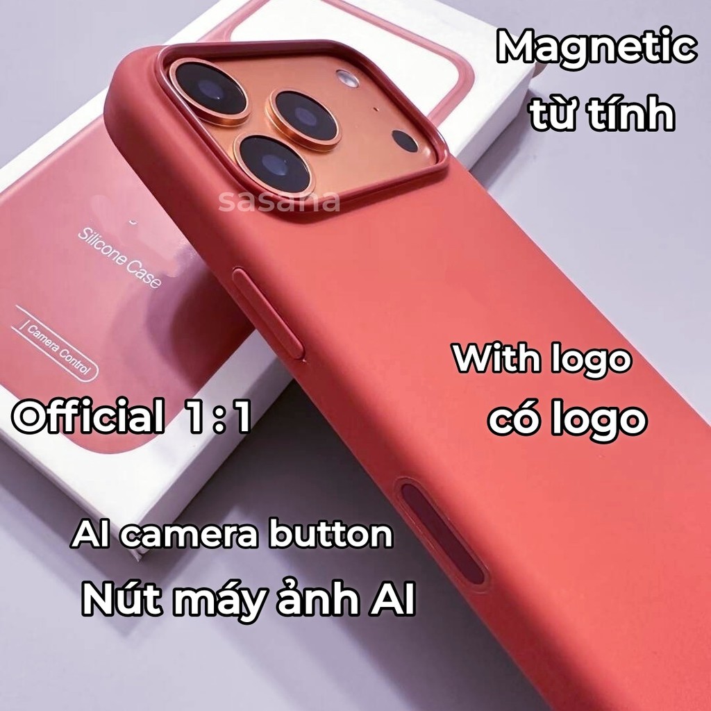 [Chất lượng hàng đầu chính thức 1: 1] Silicon lỏng từ tính cho iphone 17Pro Max / 17Pro / 17 / 17Air Vỏ điện thoại hoạt hình bật lên được trang bị nút điều khiển máy ảnh