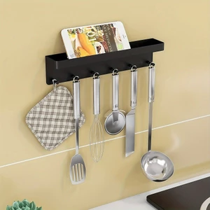 Kệ móc chìa khóa treo tường sáng tạo không cần khoan, Giá đựng đồ dùng nhà bếp đa chức năng và không dấu vết, Dụng cụ sắp xếp phòng tắm