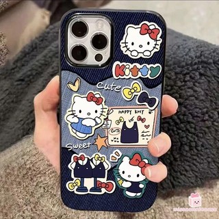Ốp Lưng Cho Iphone 13 11 15 16 12 14 Pro Max 15 16 Plus XR XS X MAX Retro Cowboy Dễ Thương Nơ Mèo Kitty Sang Trọng Bề Mặt Bóng Mềm