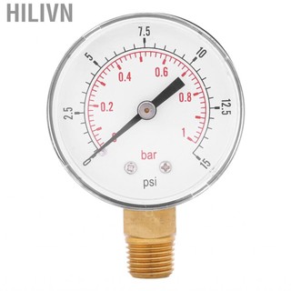 hilivn Mini Đồng Hồ Đo Áp Suất Nước Thích Ứng Không Khí Dầu 0-15psi 0-1bar BSPT Kích Thước Di Động