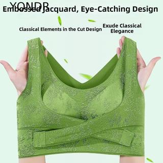 YONDR Liền Mạch Push Up Bra, Cross Back Side Clasp Front Closure Bra, Fashion Plus Size Nổi Hoa Tập Hợp Áo Ngực Không Dây Nữ