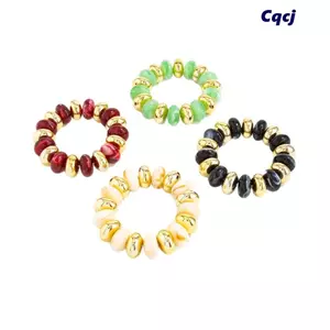 CQCJ Co Giãn Lắc Tay, Hạt Tròn Nhựa Co Giãn Hạt Vòng Tay, Nhựa Nhẹ Bohemian Nhiều Màu Đính Hạt Dây Đeo Tay Du Lịch