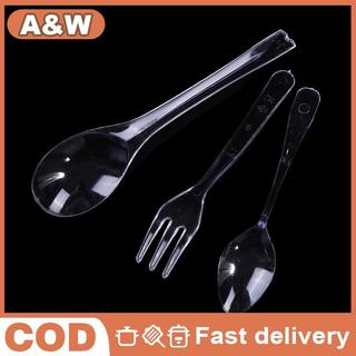A & W 50 / 100 Chiếc Dùng Một Lần Mini Món Tráng Miệng Thớt Nĩa Cho Bánh Kem Jelly Pudding Đảng Nhựa Trong Suốt Phục Vụ Thìa