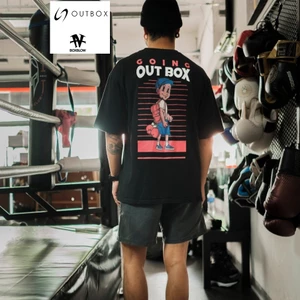 Áo thun có sẵn phong cách rộng thùng thình in hình phong cách đấm bốc 100% Cotton Unisex Nam Nữ Áo thun cổ tròn tay ngắn