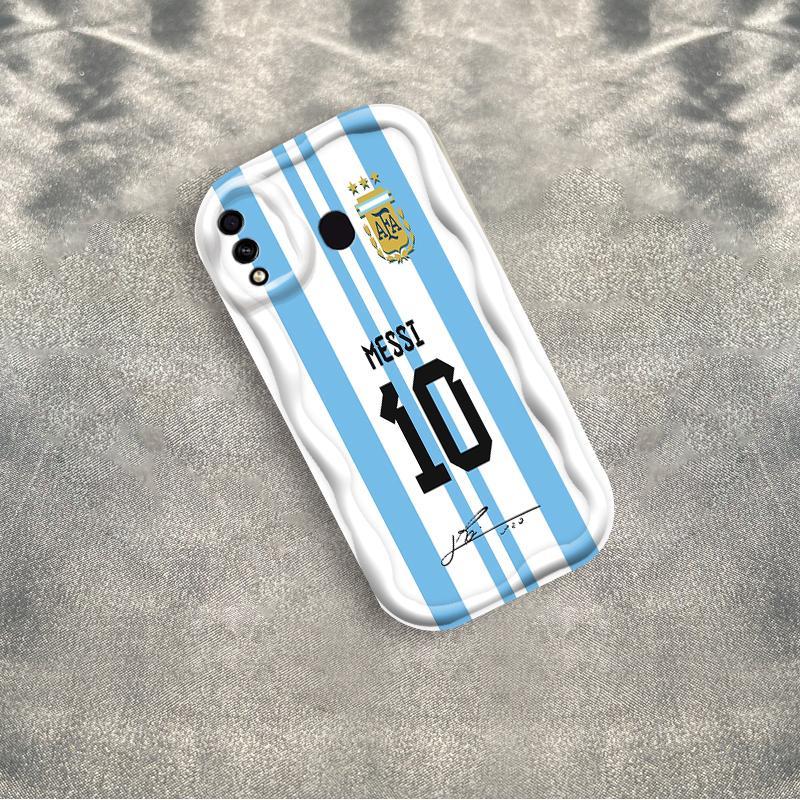 Vỏ Silicon Hoạt Hình Cho Samsung A20 A30 Phụ Kiện 3D Vỏ Điện Thoại Mềm TPU NO.10 Bóng Đá World Cup Messi Ốp Lưng Chống Sốc
