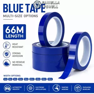 Băng đánh dấu FANIELLAPOWELL, Băng mã hóa màu xanh rộng 3 / 5 / 8 / 10mm, Băng mã hóa keo cách nhiệt cao 66 mét