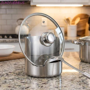 Giá để đồ nắp nồi JUNYUE88US, Giá đỡ thìa ổn định bằng thép không gỉ, Giá đỡ thìa dọc chống trượt thực tế