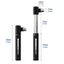 Máy bơm xe đạp mini cầm tay AWNGD, Máy bơm mini đi xe đạp mini hợp kim nhôm, Chiều dài 12,8cm di động Van tích hợp kiểu Pháp của Mỹ Xe đạp nhỏ Bơm xe đạp xe đạp