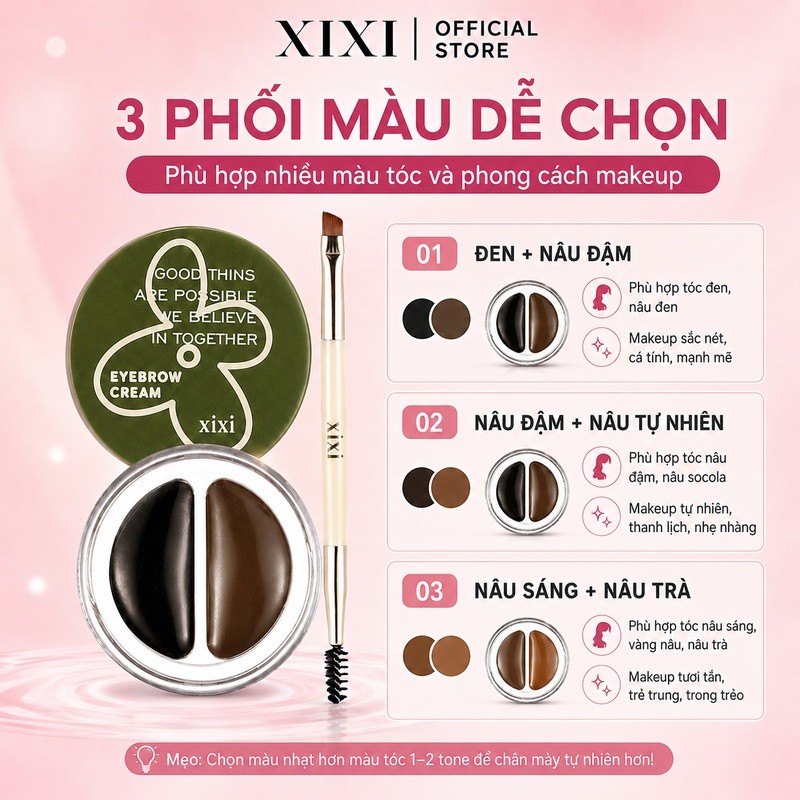 XIXI Gel Kẻ Mày D583 – Brow Gel Chống Nước, Lâu Trôi, Lên Màu Tự Nhiên, Dễ Kẻ Định Hình Chân Mày