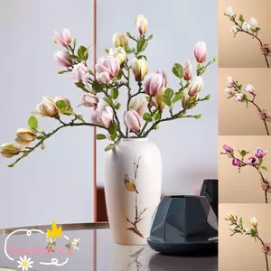 TOPTOOLCX Hoa Mộc Lan Trang Trí Bàn Mộc Lan Mô Phỏng Hoa Trang Trí Phòng Khách Xuân Quan Giả Hoa Nhánh