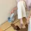 TT Hoa Trang Trí Flip-Flops Nữ Mùa Hè Nêm Gót Mở Mũi Dép Dép Sang Trọng Phù Hợp Với Váy Dép