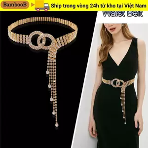 Thắt lưng pha lê BAMBOOB Dây thắt lưng thời trang Quà tặng Vòng chữ O