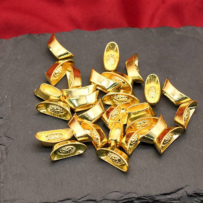 MUQV 10 thỏi Vàng Trung Quốc Yuan Bao Wealth Tượng Vàng Thỏi Trang Trí Trang Trí Trang Trí Năm Mới Thanh Dụ Tiền Thịnh Vượng n