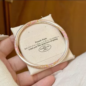 Say Rượu Phong Cách Mùa Xuân Mới Phong Cách Trung Hoa Đóng Vintage Tinh Tế Phù Hợp Với Sơn Nhiều Màu Sắc Vòng Tay Bạc Quà Tặng Cho Bạn Gái Phong Cách Mỹ 26.3.22