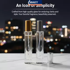 MAKY 10ML Chai Nước Hoa Trong Suốt Thi Glass Chai Tròn Trống Cho s Mẫu DIY Có Thể Đổ Lại VN