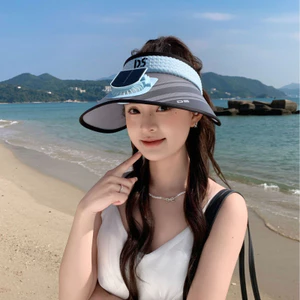 Mũ chống nắng vành lớn Nữ đi biển Chống tia cực tím Mũ chống nắng với mũ quạt năng lượng mặt trời Mũ rỗng