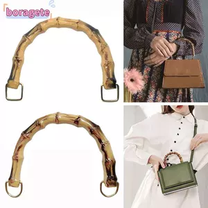 Tay cầm túi tre BORAGETE, có khóa tay cầm ví tre 15,5CM, Túi đeo vai có thể tháo rời Túi xách