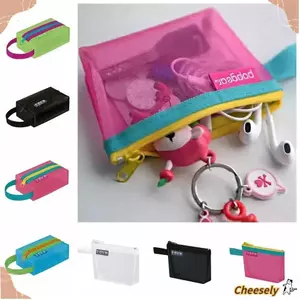 Túi dây kéo CHEESELY, ví đựng tiền xu/thẻ/son môi, túi lưới di động, túi đựng hồ sơ ID/thẻ tín dụng, túi du lịch