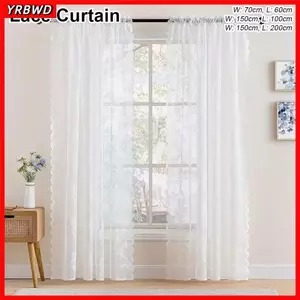 YRBWD 1 Cái Rèm Ren, Thanh Trắng Túi Sheer Rèm, Bền 150x200cm Thêu Hoa Cửa Sổ Polyester Drap Sắc Thái Trang Trí Phòng Khách