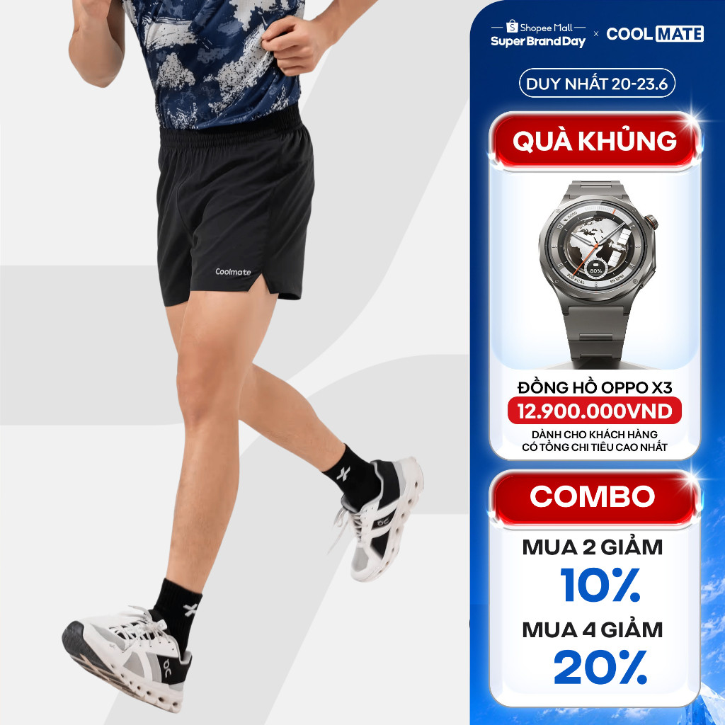 [MUA 4 GIẢM 20%]Quần Short nam thể thao chạy bộ Ultra Fast & Free II thấm hút, co giãn, nhanh khô Coolmate