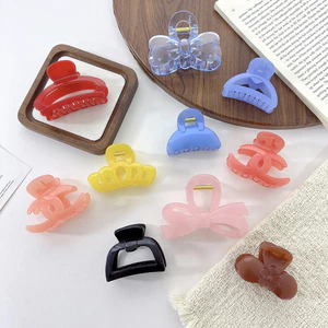 Mặt Nhỏ Thạch Lấy Đuôi Ngựa Kẹp Tóc Acetate Phiên Bản Màu Kẹp Nơ Đơn Giản Hàn Quốc Dễ Thương Ngọt Kẹp Tươi