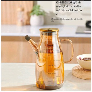 Nồi Dầu Thủy Tinh Không Treo Dầu Hộ Gia Đình Bình Dầu Borosilicate Cao Dung Tích Lớn Chịu Nhiệt Độ Cao Khỏe Mạnh Kiểm Soát Dầu Ăn Được Bình Dầu