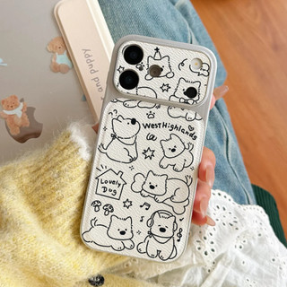 Chó con hàng ngày ỐP đIệN ThoạI Cho IPhone 17/16/PRO Max/15PLUS/14/13/12/11Mạ kim loại kết hợp dán bề mặt da
