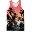 Áo tăng nam Palm Tree 3D, Áo Vest đi biển mùa hè nhiệt đới, Áo thun tập thể dục Hawaii không tay thoáng khí mềm mại