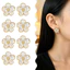 Bông tai đính hoa mạ vàng tinh tế với cánh hoa trong suốt: Trang sức thanh lịch