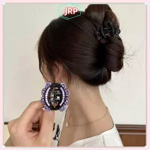 JRP Vintage Kim Cương Giả Hoa Vuốt Tóc Nữ Thời Trang Pha Lê Kẹp Tóc Kẹp Cua Đuôi Ngựa Barrette Bé Gái Phụ Kiện Tóc JRP