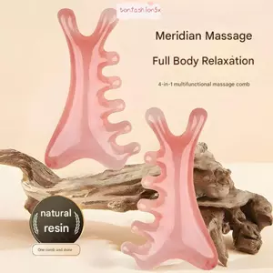 ITRUMPET Đầu Kinh Tuyến Lược, Lược Massage Đa Năng 4 Trong 1, Đầu Cạo Cơ Mặt Kéo Dụng Cụ Mát Xa Mặt