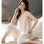 Bộ đồ ngủ không tay dành cho nữ có đệm ngực phù hợp với quần cropwear Loungewear cho gia đình Thư giãn và mặc ngoài trời thông thường