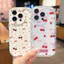 Ốp Lưng Cho Huawei Honor 600 400 Pro 200 90 Lite X5C X8D X6D Ốp Lưng Hoa Hoạt Hình Nơ Đỏ Anh Đào TPU Chống Sốc Hoa Văn Silicon Mềm Trong Suốt 3D Sóng Cong Cạnh